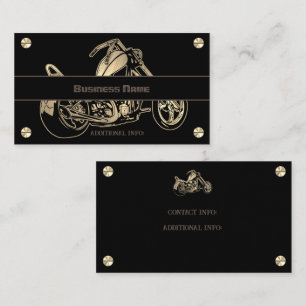 Black And Gold Motorcycle Shop Business Card