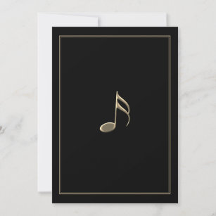 Black and Gold Music Border Note Card