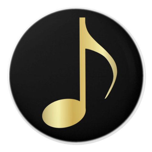 Black And Gold Music Note Knob