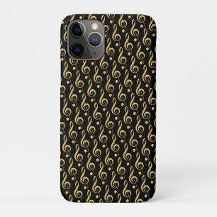 Black and Gold Musical Treble Clef Phone Case