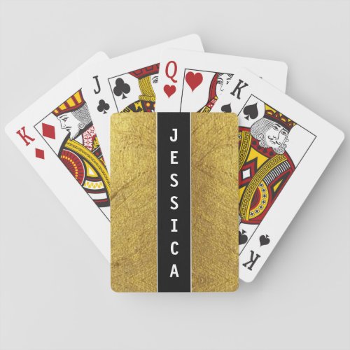 Black and Gold Name Classic Playing Cards