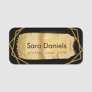 Black and Gold Name Tag