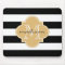 Black and Gold Nautical Stripes Custom Monogram