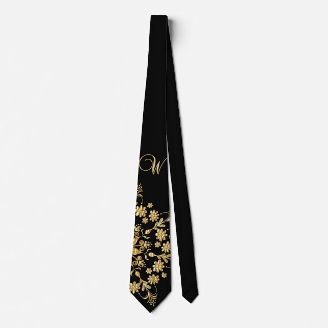 Black and gold Neck  Neck Tie (Front)
