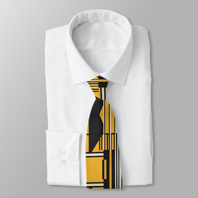 Black and Gold Neck Tie (Tied)