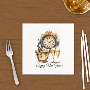 Black and Gold New Year’s Eve Napkins