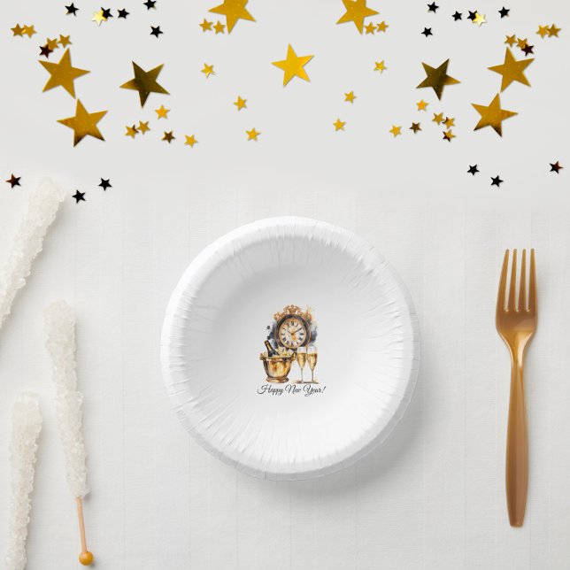 Black and Gold New Year’s Eve Paper Bowls (Creator Uploaded)