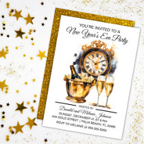 Black and Gold New Year’s Eve Party Invitation