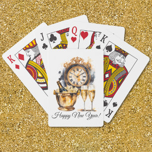 Black and Gold New Year’s Eve Poker Cards