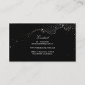 Black and Gold Night Stars Crescent Moon Modern Business Card (Back)
