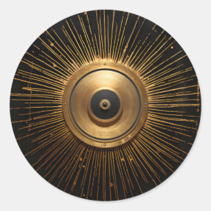 Black and Gold Occult Evil Eye Classic Round Sticker