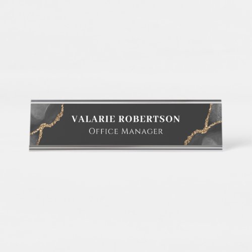 Black and Gold Office Name Plate