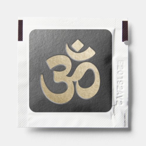 Black and Gold OM Symbol Yoga Mediation Instructor Hand Sanitizer Packet