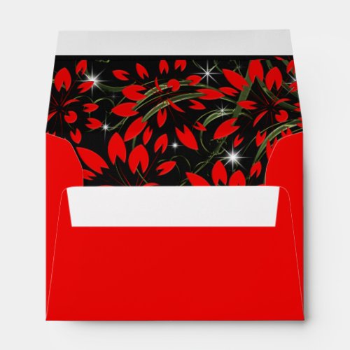 Black and Gold on Bright Red Personalized Envelope