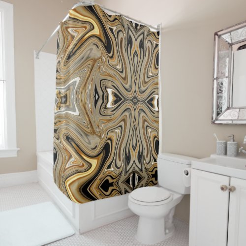 Black and Gold Opulence Shower Curtain