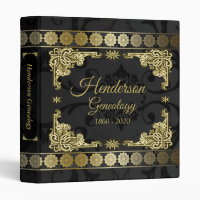 Black And Gold Ornate Genealogy Family Tree