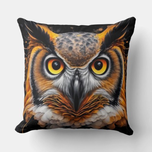 Black and Gold Owl Pillow