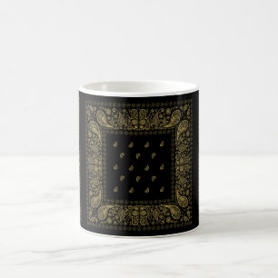 Black and Gold Paisley Design Coffee Mug