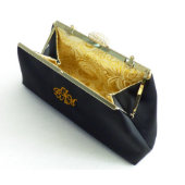 Black And Gold Paisley Monogram Clutch (3/4)