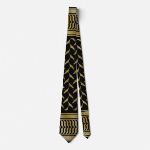 Black and Gold Palestinian Kuffiyeh Neck Tie
