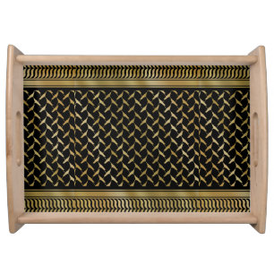 Black and Gold Palestinian Kuffiyeh Serving Tray