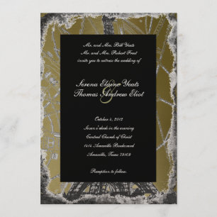 Black and Gold Paris Wedding Invitation