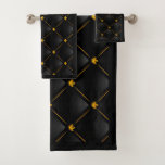 Black And Gold Pattern Bathroom Towel Set at Zazzle