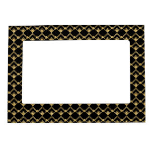 BLACK AND GOLD PATTERN MAGNETIC FRAME