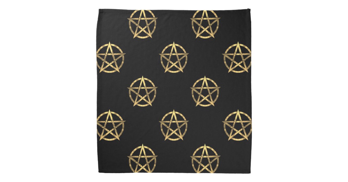 Black and gold pentagram bandana