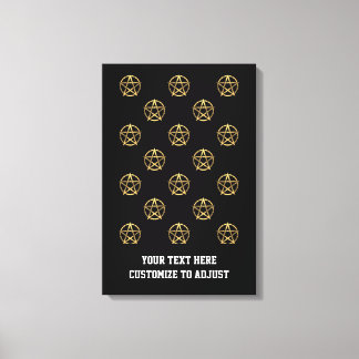 Black and gold pentagram canvas print