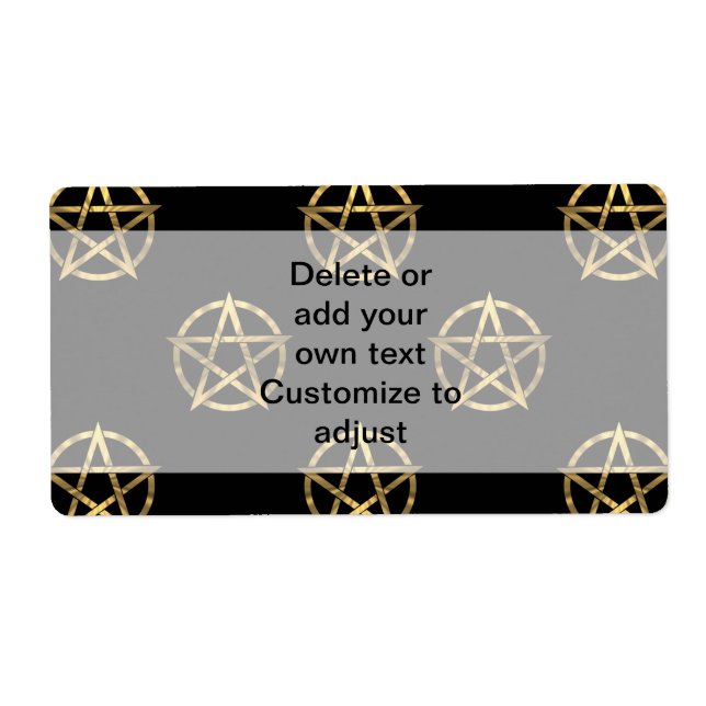 Black and gold pentagram label (Front)