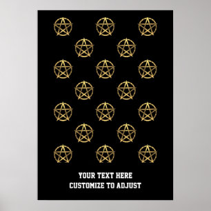 Black and gold pentagram poster