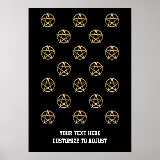 Black and gold pentagram poster (Front)