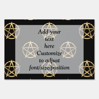 Black And Gold Pentagram Sign by Patternzstore at Zazzle