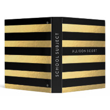 Black And Gold Personalized Binder