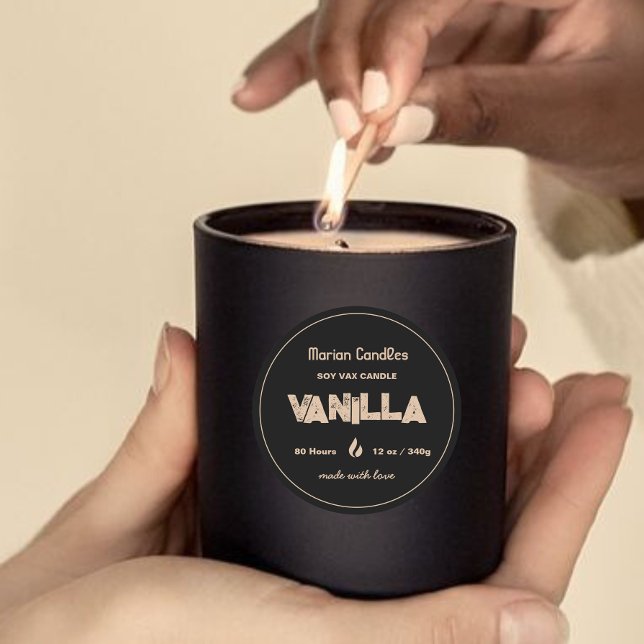 Black and Gold Personalized Candle Label (Creator Uploaded)