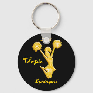 Black and Gold Personalized Cheer Keychains