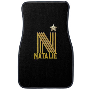 Black and Gold Personalized Initial and Name Car Floor Mat