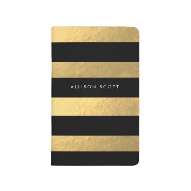 Black And Gold Personalized Journal (Front)