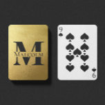 Black and Gold Personalized Monogram Custom Name Poker Cards<br><div class="desc">Personalized Monogram and Name Gifts featuring gold personalized monogram in classic serif font style with box of name in the middle of monogram in black on faux gold foil background. Perfect as father's day gifts for dad, gifts for grandfather, husband, groom, best man, groomsmen and more. Please note : The...</div>