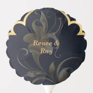 Black and Gold Personalized Small Balloon