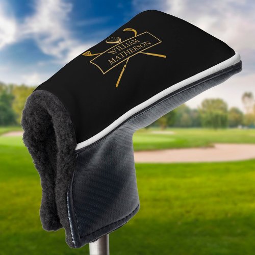 Black And Gold Personalized Stylish Golf Head Cover