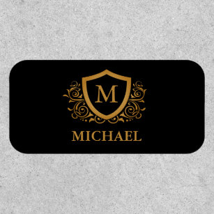 Custom Name in Black and Gold Iron-On Patch