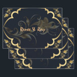 Black and Gold Personalized Wrapping Paper<br><div class="desc">Make your gifts pop with this cute black and gold wrapping paper filled with a cute flower. Perfect for wrapping wedding gifts,  birthday gifts,  anniversary gifts,  and any other gift for friends and loved ones.</div>