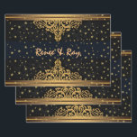 Black and Gold Personalized Wrapping Paper<br><div class="desc">Make your gifts pop with this cute black and gold wrapping paper filled with stars. Perfect for wrapping wedding gifts,  birthday gifts,  anniversary gifts,  and any other gift for friends and loved ones.</div>