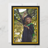 Black and Gold Photo Graduation Party Invitation (Front)