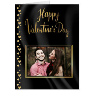 Black and Gold Photo Valentine Love Card