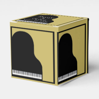 Black and Gold Piano Wedding Favor Box