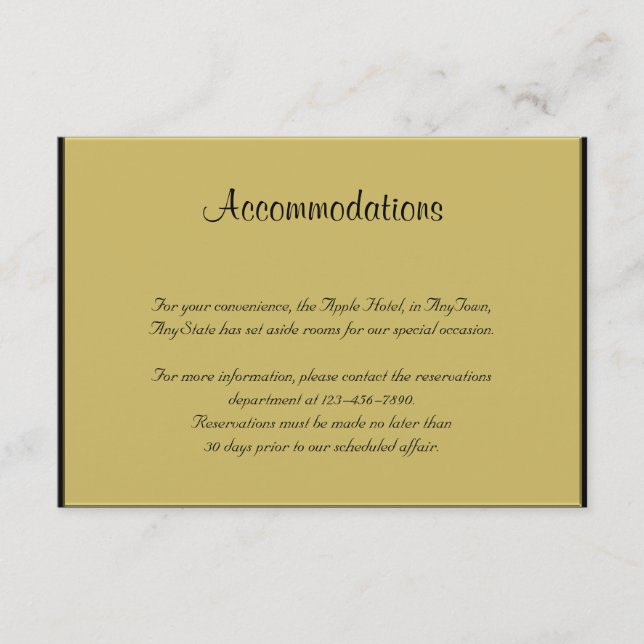 Black and Gold Piano Wedding Insert (Front)