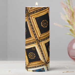 Black and Gold Pillar Candle